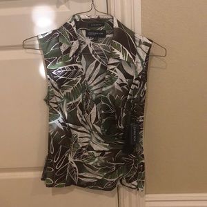 Jones New York Green Safari Top